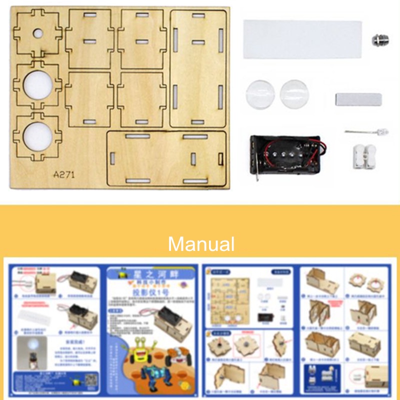 Set Mainan Rakitan Batang Proyektor Slide DIY Untuk Edukasi Sains Anak