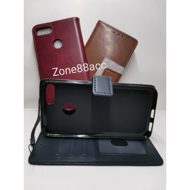 Redmi 5X Leather Case Flip Cover Casing Sarung Dompet Wallet Kulit Soft