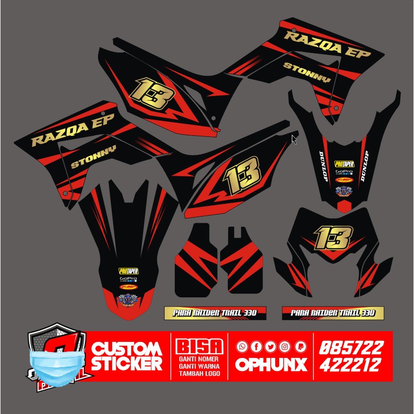 CRF STIKERCUSTOM FULL BODY DECAL STICKER STRIPING keren