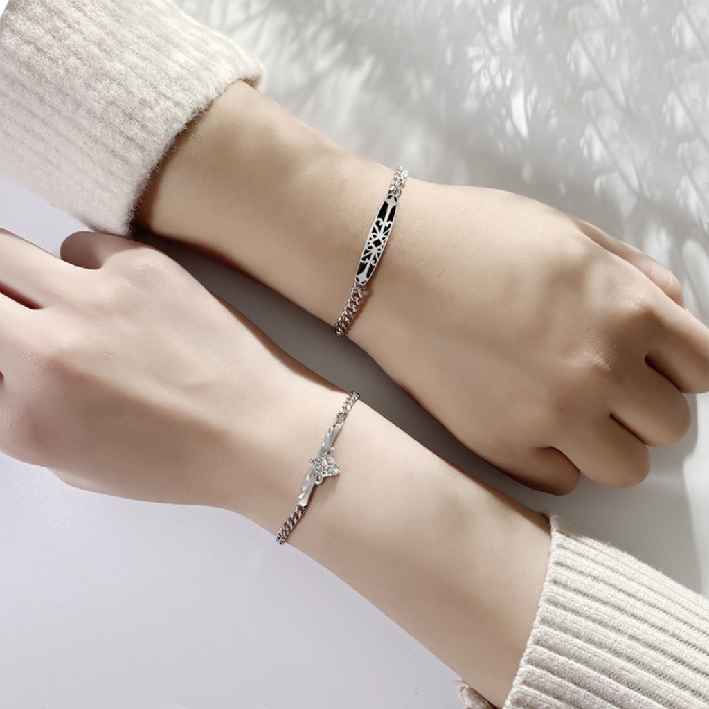 Hu Hu Hu Hu Hu Alat Bantu Pasang Kacamata♡ Gelang Pasangan Adjustable Bahan Tembaga Glossy Gaya Kasual Untuk Wanita