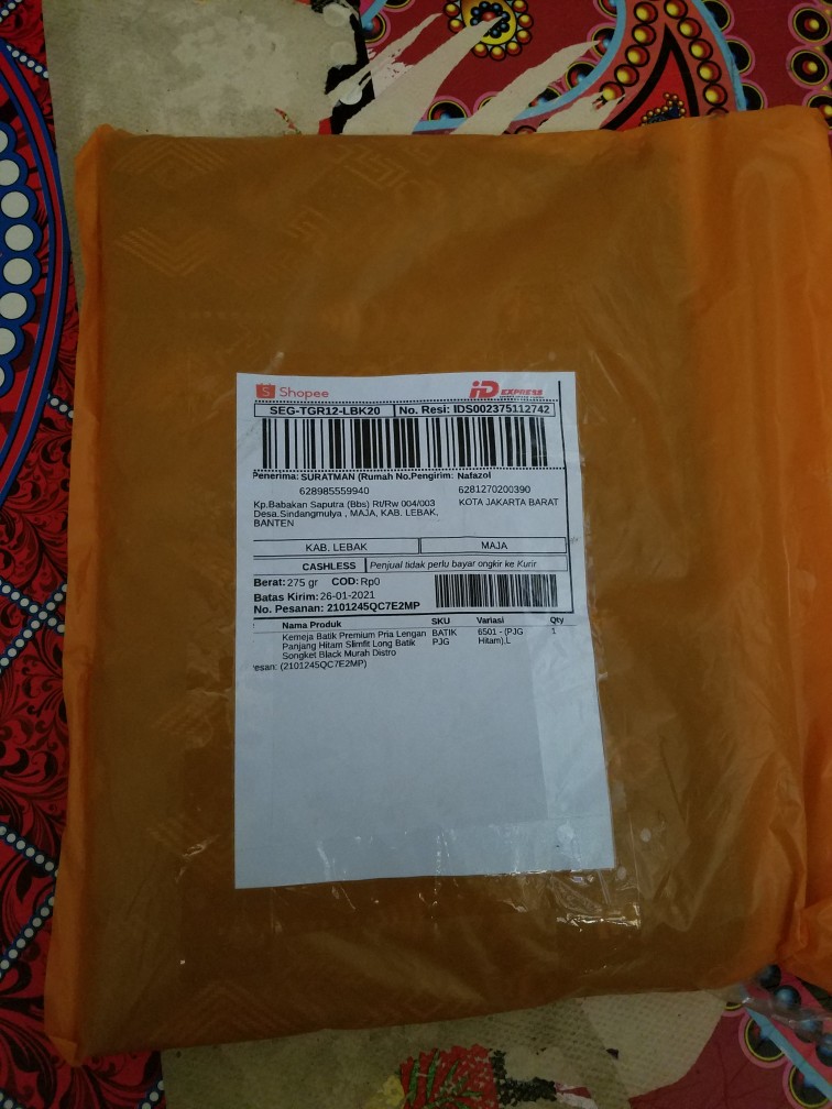 Kemeja Batik Premium Pria Lengan Panjang Hitam Slimfit Long Batik Songket Black Murah Distro