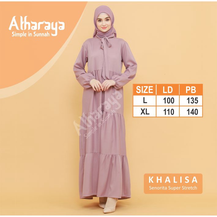 Dress KHALISA Gamis Terbaru Gamis Rempel Susun Gamis Remaja Premium By Atharaya