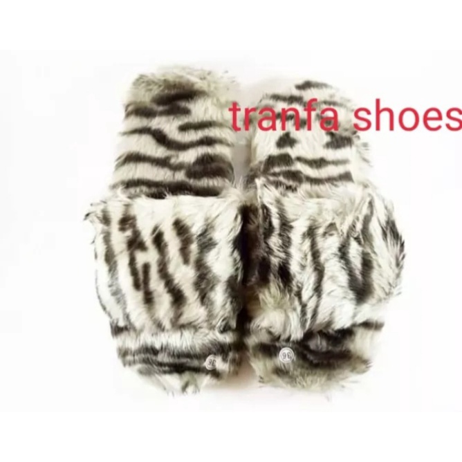 sandal bulu zebra sandal wanita sandal kokop wanita