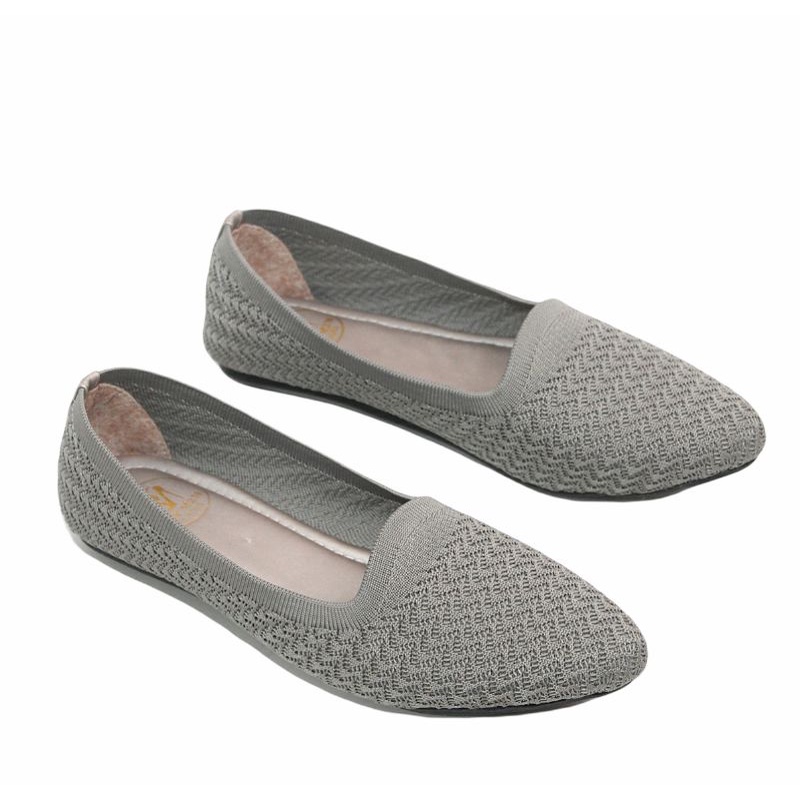 Mym2m Mejlin Sepatu Flat Wanita Balet Flatshoes Rajut Sol karet