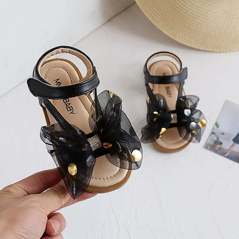 Sepatu Sandal Anak Perempuan Big Ribbon Polkadot