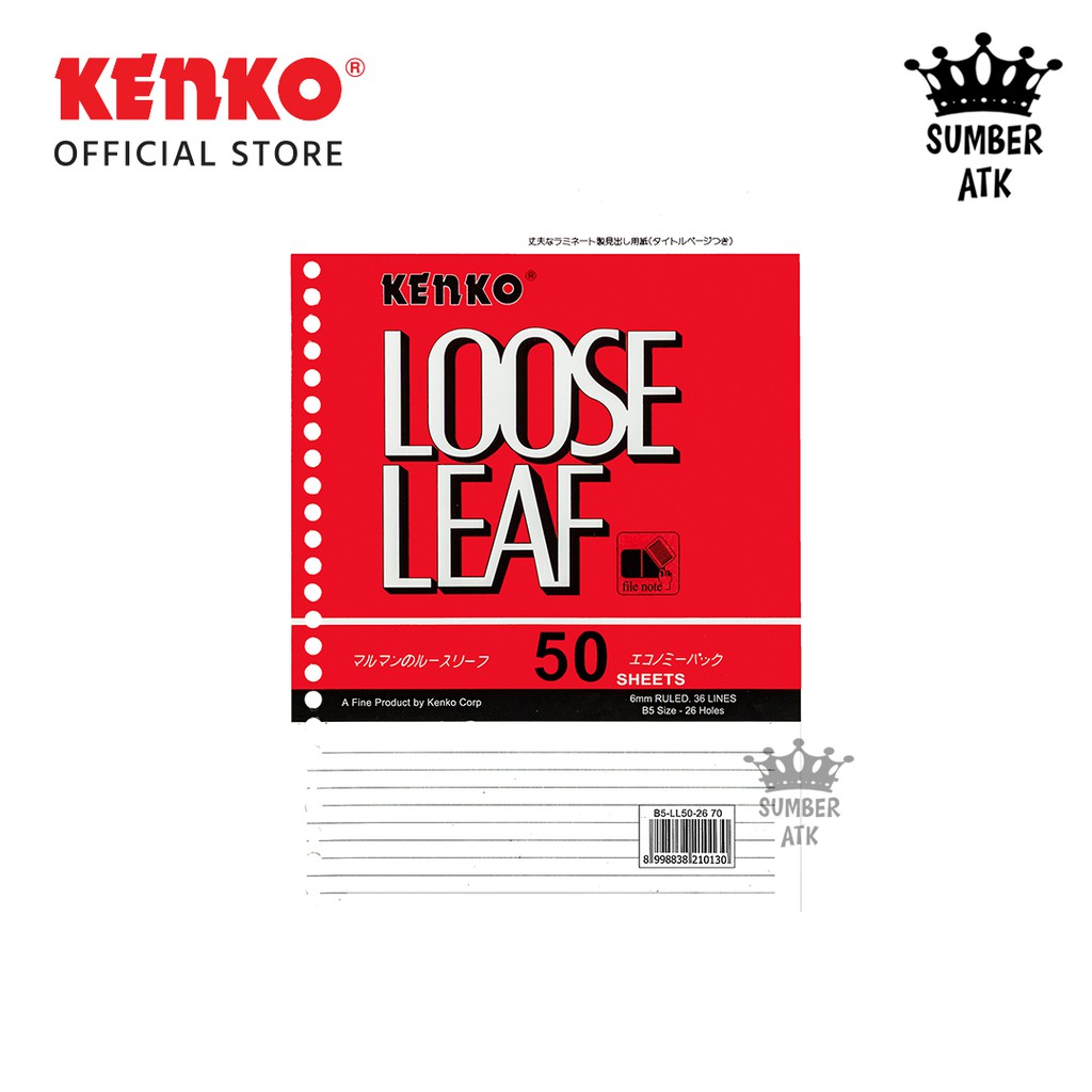 

KENKO LOOSE LEAF B5 LL 50 2670 ( 50 Sheet / Lembar )