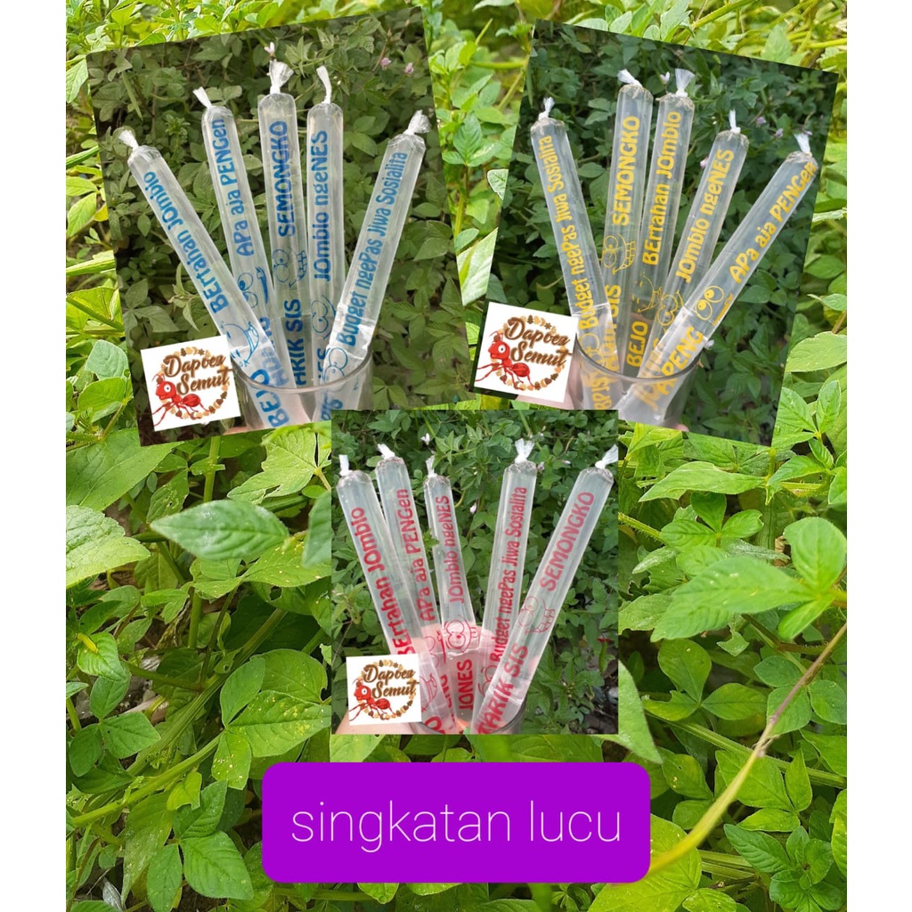 Plastik bening Es Mambo ( uk 3 x 26 ) Sablon Singkatan Lucu ( 100 Lbr )