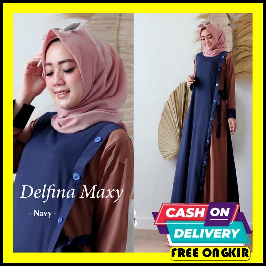 Gamis Wanita Terbaru Leora Set Hijab Muslim Gamis Syari Gamis Ceruty B Delfina Maxy / Baju Wanita Fa