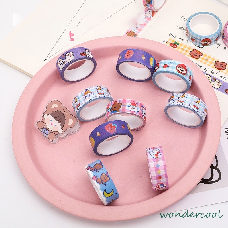 1 Pc Hewan Lucu Washi Tape Decor Masking Tape Jurnal Scrapbook Dekorasi DIY-Won