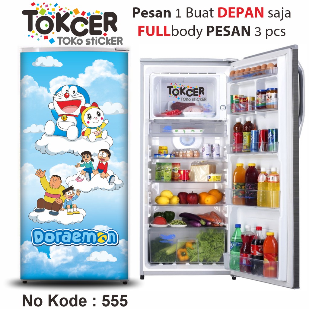 Stiker Kulkas 1 Pintu dan 2 Pintu DORAEMON