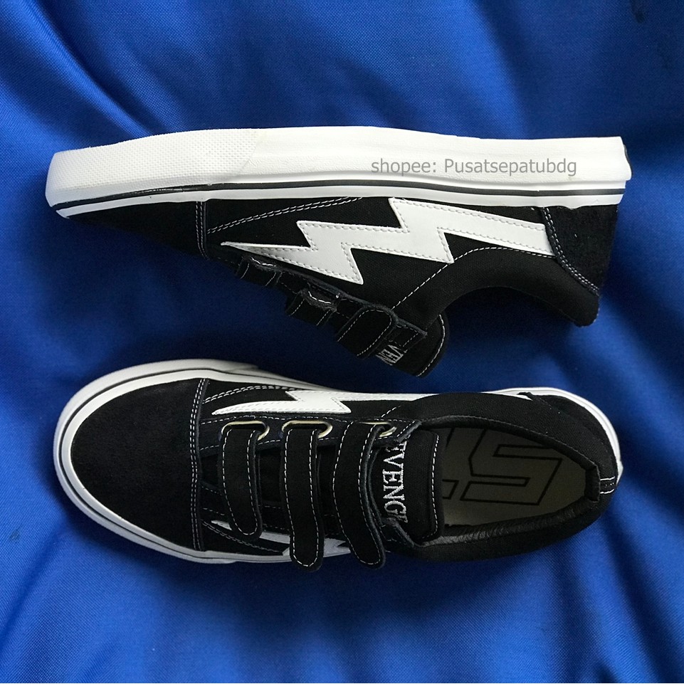 SPECIAL PRICE SEPATU REVENGE X STORM BLACK WHITE PREPET TANPA TALI