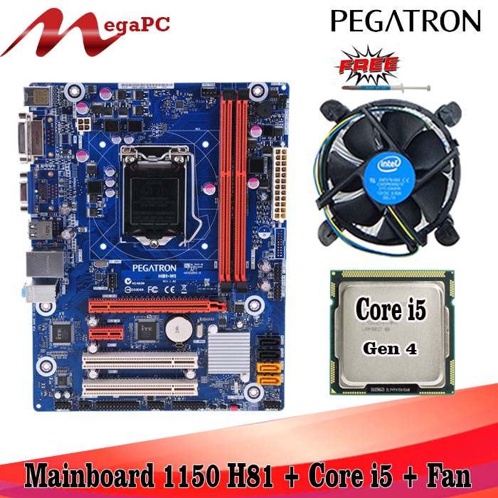 Paket Mobo Intel 1150 H81 DDR3 + Core i5 + Fan Free Pasta Suntik