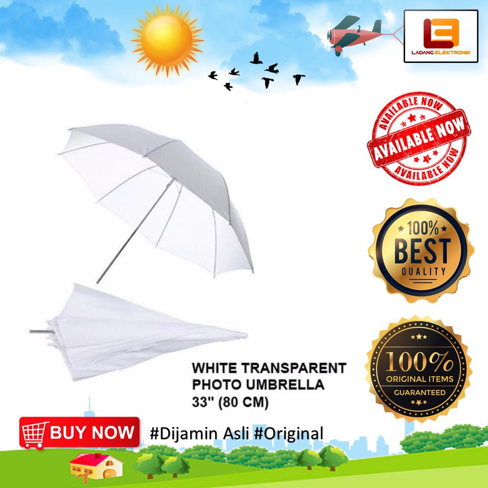 Umbrella Transparant 33 inch / Payung Studio Putih Transparant 33 Inch / Umbrella Studio