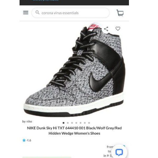 preloved ORI LIKE NEW NIKE DUNK SKY HIGH TXT 644410 001 women wedges