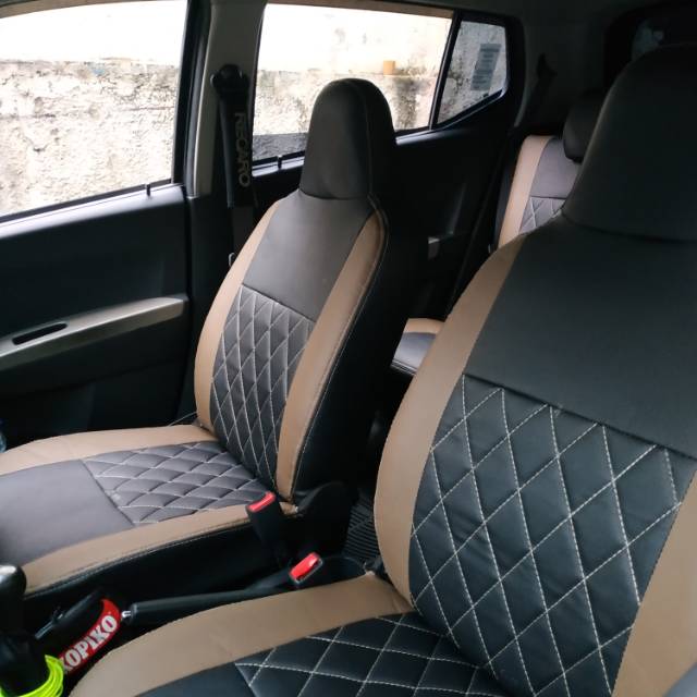 Sarung jok mobil AGYA/AYLA bahan oskar model wajik