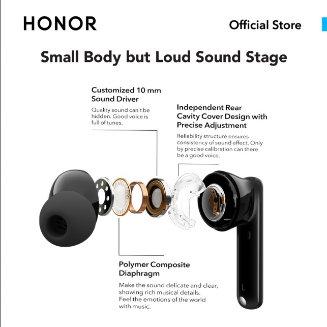 HONOR Earbuds 2 Lite TWS Wireless Bluetooth Earphone 5.2 Touch Control