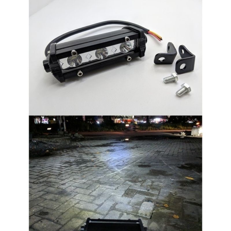 LAMPU TEMBAK SOROT LED BAR SLIM CREE 6 LED 3 LED TITIK MINI 12-24 V ALLUMUNIUM MOTOR MOBIL IDS