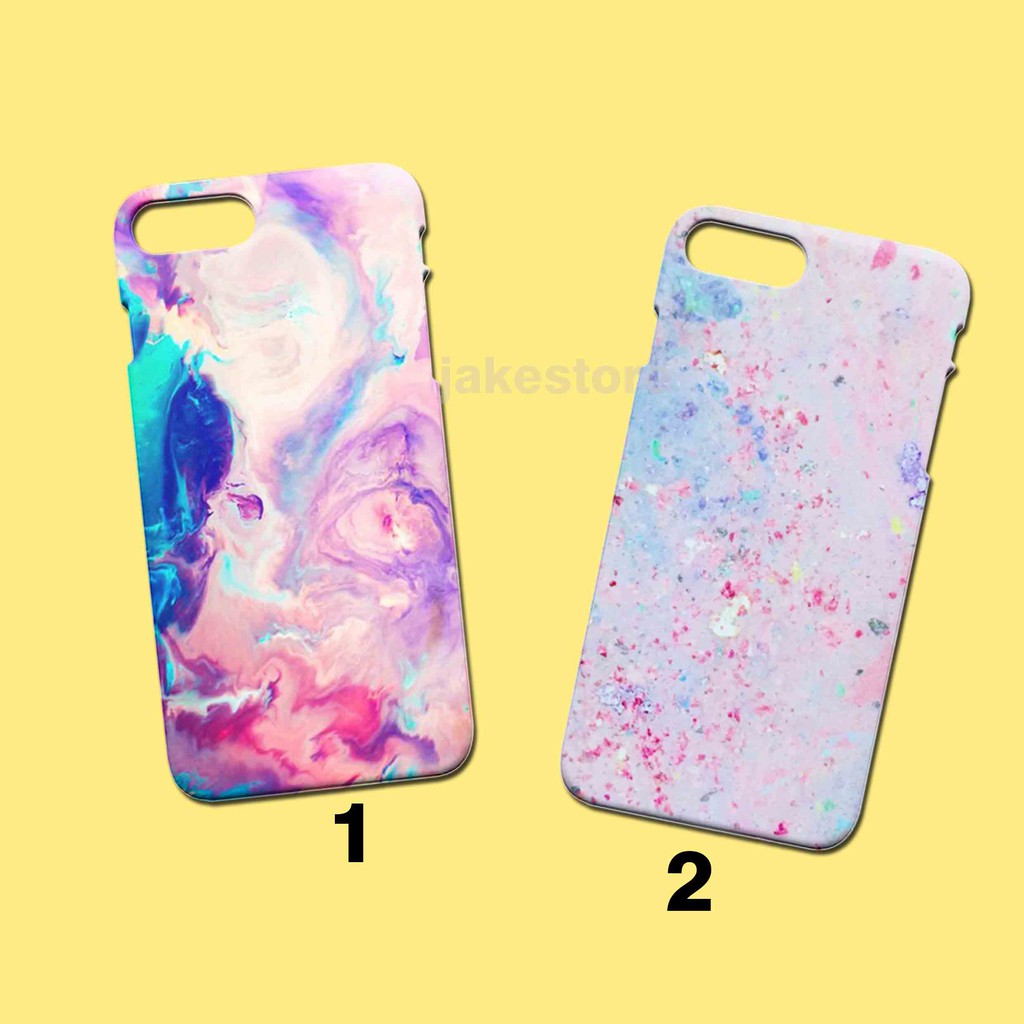 case samsung S6 S7 edge S8 S9 S10 Note 5 8 9 A71 A51 A80 A20 A30 A70 A50s A30s Marble Colorfull Pink