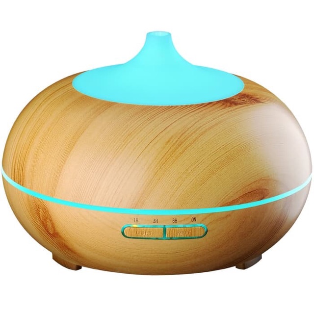 Wooden Diffuser Humidifier LED Light Pelembab Udara 300 ml aromatherapy - hp002