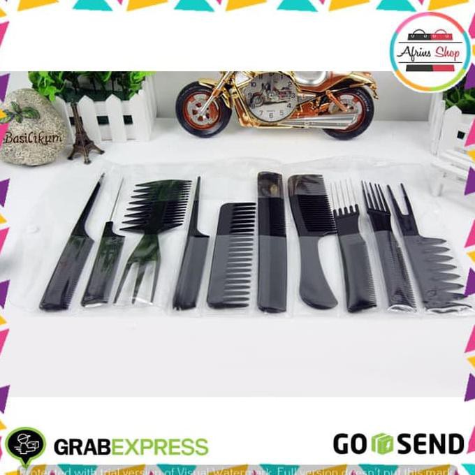 Sisir Rambut 10 Set / Alat Cukur Rambut / Barber Shop / Paket Sisir Sintashop45