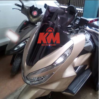 Visor Windshield Honda PCX Variasi Tinggi 54 cm Tebal 3mm Hitam dan Bening