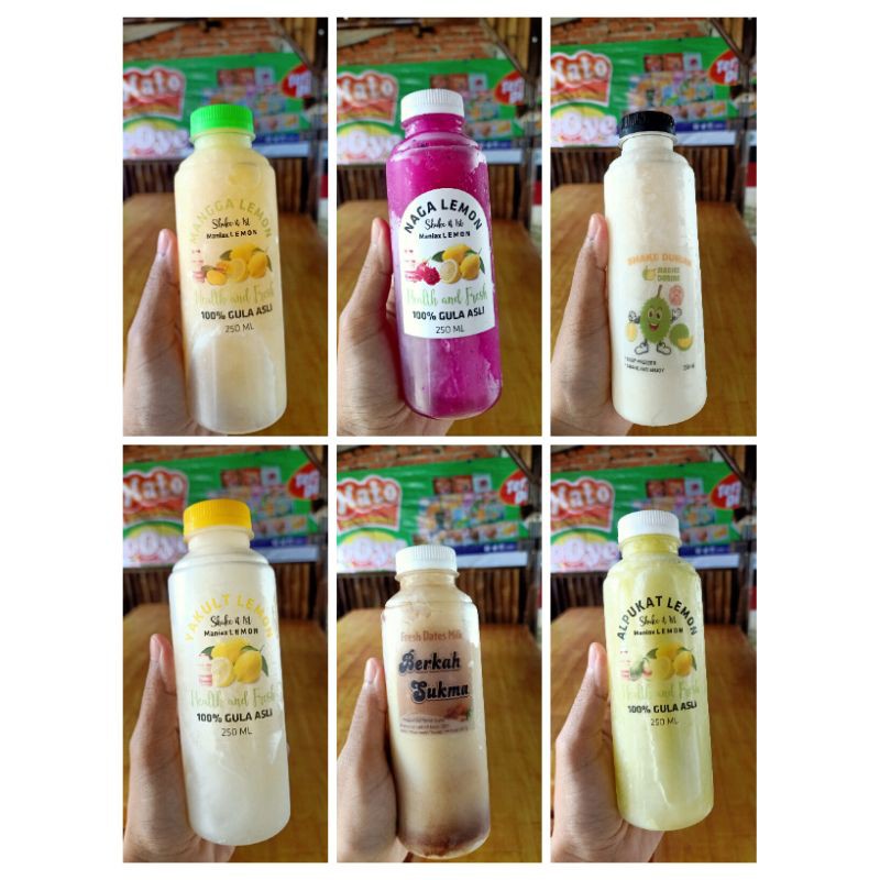 

minuman segar, naga lemon-durian-susu kurma-yakul lemon DLL