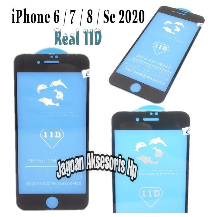 REAL 11D 9H iPhone 6 7 8 SE 2020 Tempered Glass Blue Board Real Curved Full Coverage