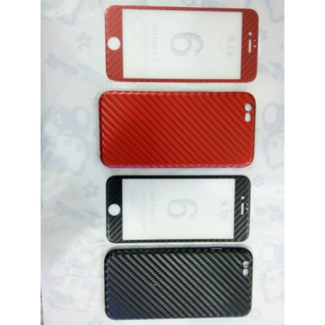 Cover karbon + tempered glass karbon iphone 6