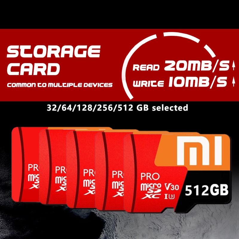 Micro SD Card XIAOMI Class 32GB / 64GB / 128GB / 512GB MicroSD Memory 10 Reader Untuk Smartphone