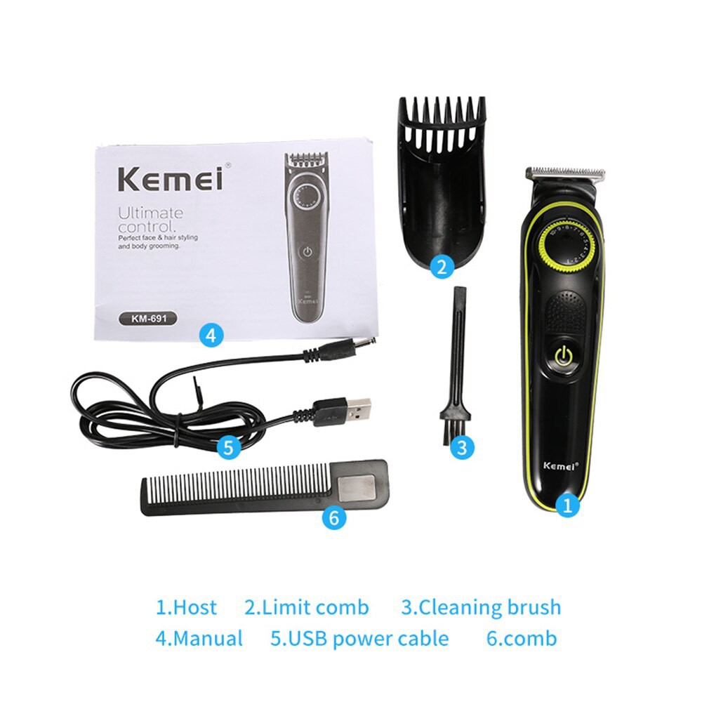 mesin cukur kemei km 691 USB charging Clipper Electric Cordless Hair