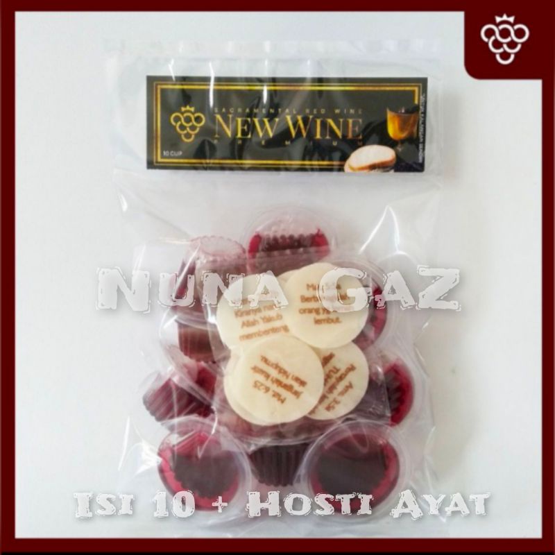 

Minuman Perjamuan Gerejawi Premium Isi 10+ Hosti Ayat