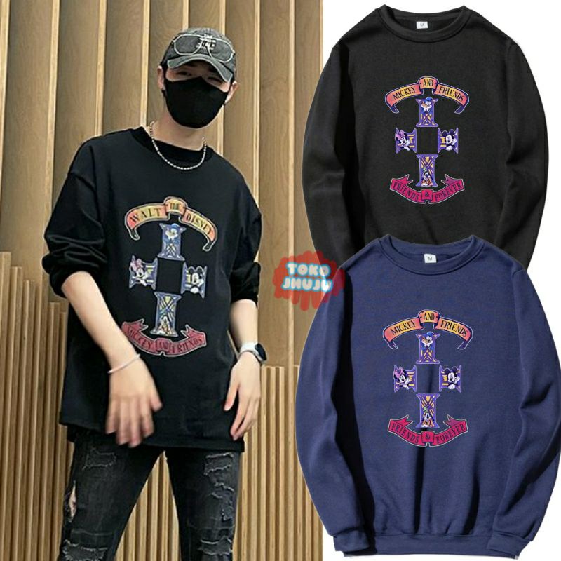 Basic Sweater Doyoung Treasure MICKEY AND  FRIEND PRINT DTF