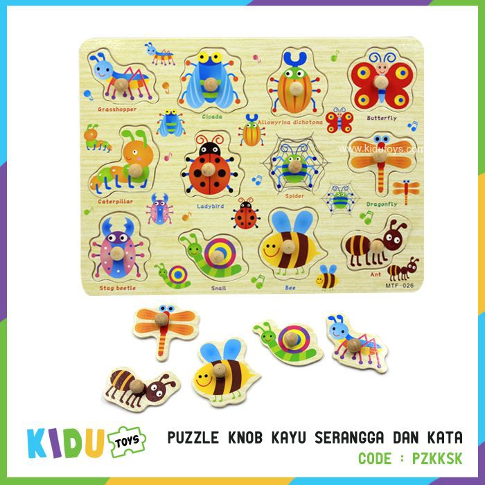 Mainan Anak Puzzle Knob Kayu Part 3 Kidu Toys