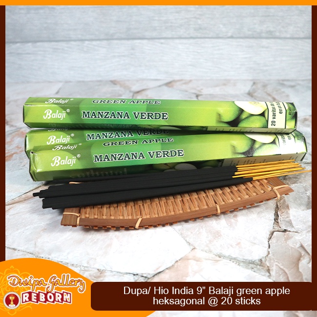 Dupa Hio Wangi Green Apple Balaji heksagonal 9&quot; @20 sticks