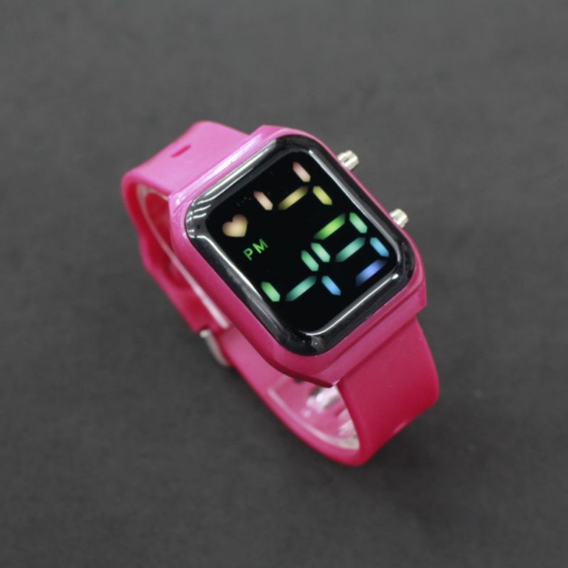 Jam Tangan Unisex Pria Wanita LED Digital Watch A2 Colorfull Rainbow Light