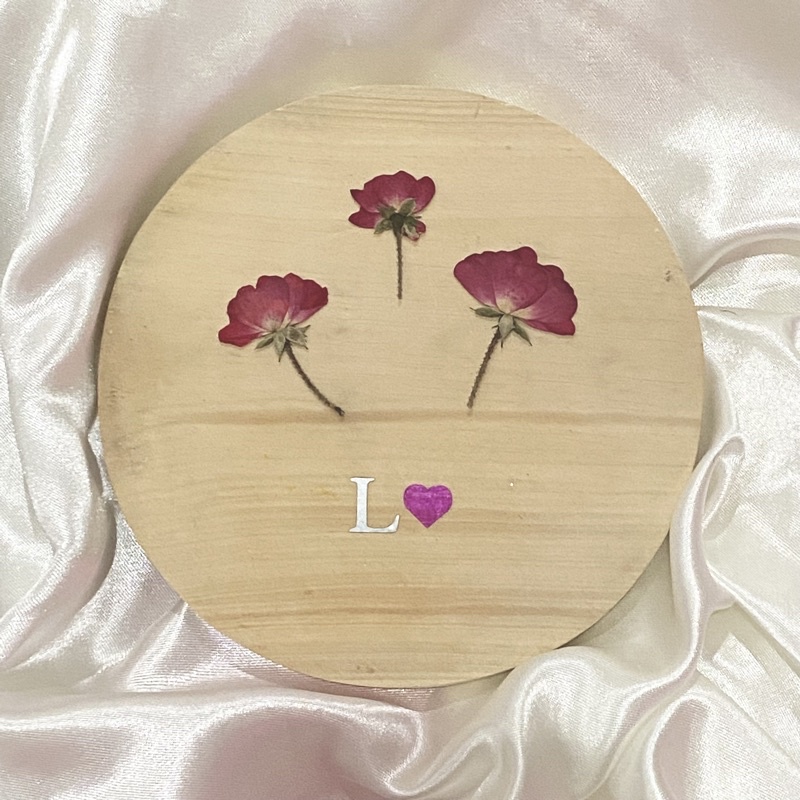 Pressed red rose with stem dried flower bunga mawar kering preserved epoxy resin