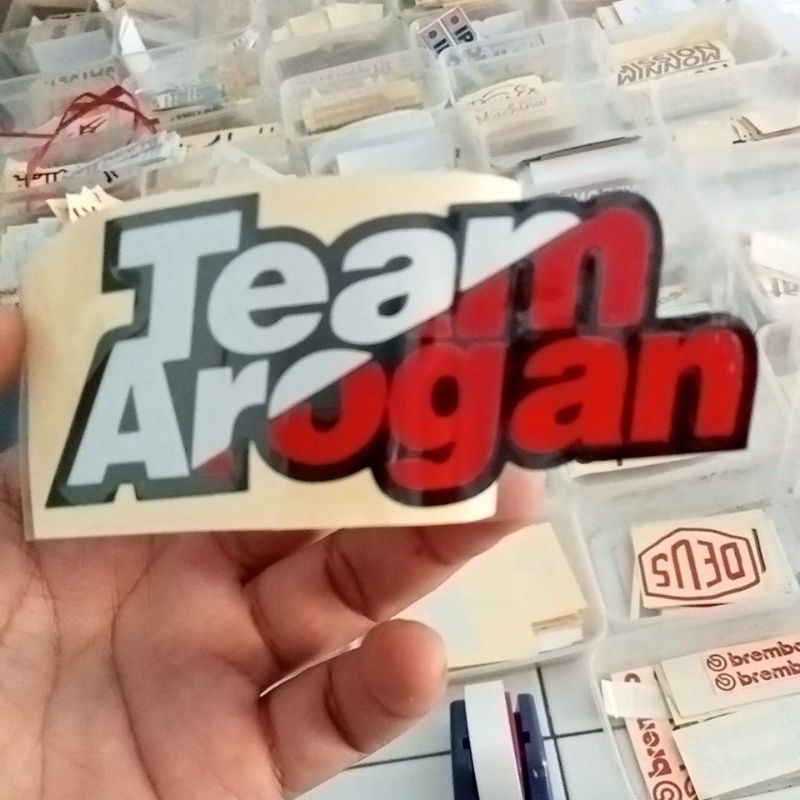 STIKER CUTTING TEAM AROGAN MOTOR HELM MOBIL WARNA TUMPUK MURAH TERBARU VARIASI RACING KEREN