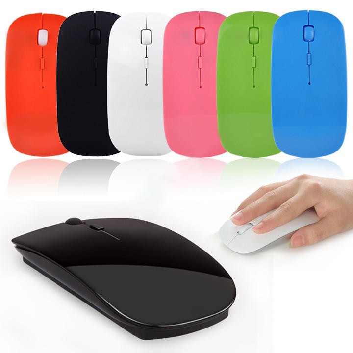 Mouse slim tipis USB wireless Bluetooth tanpa kabel 4D Optical Model pc laptop komputer