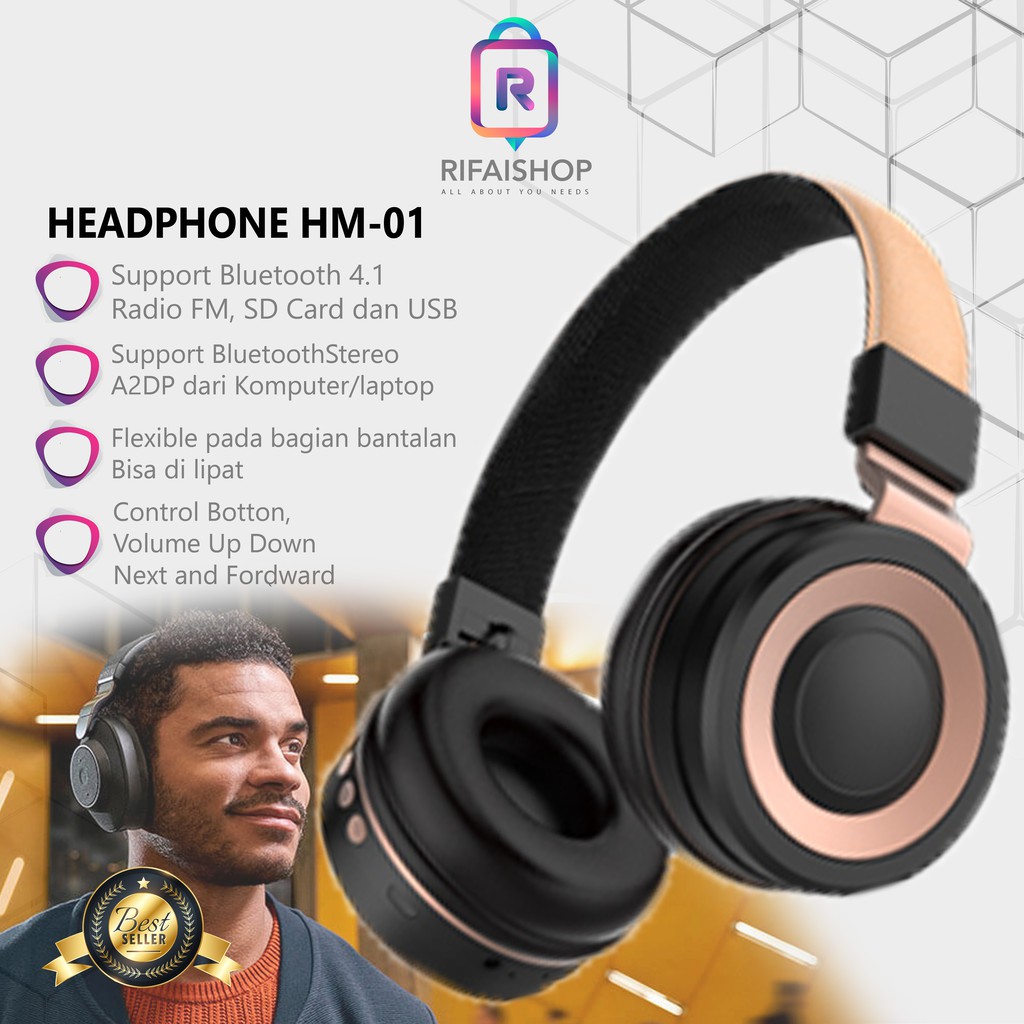 Headphone Bluetooth handsfree headset bluetooth wireless HM-0