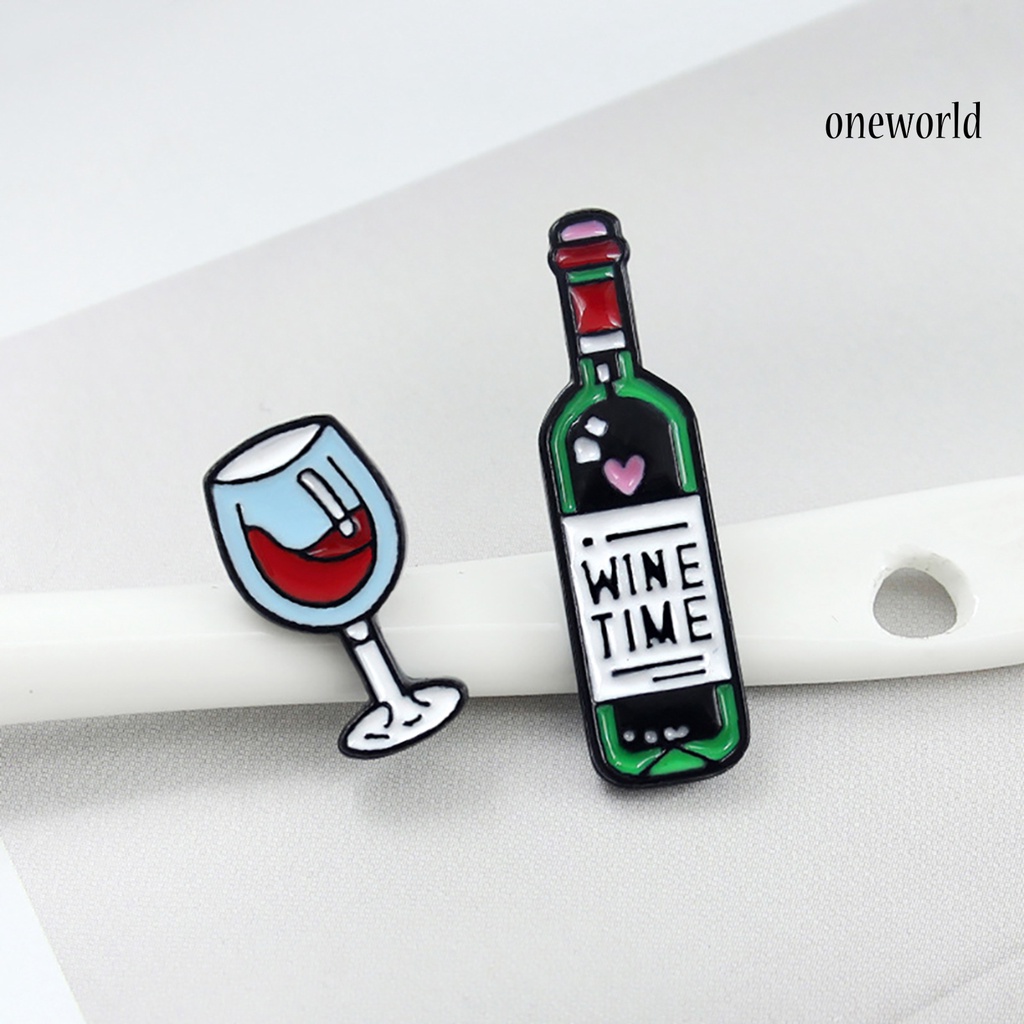 OW@ Brooch Pin Stylish Durable Wine Bottle Shape Brooch Pin Denim Jacket Badge Jewelry Scarf Bag Sweater Decor