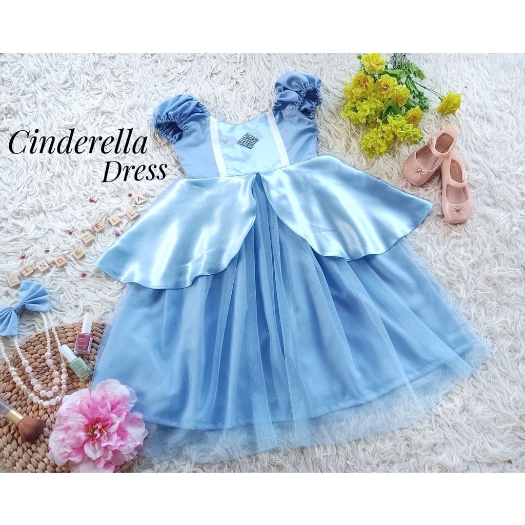 Dress Cinderella/Dress Pesta Anak dan Dewasa/Kostum  Princess Cinderella/Kostum Disney Cinderella