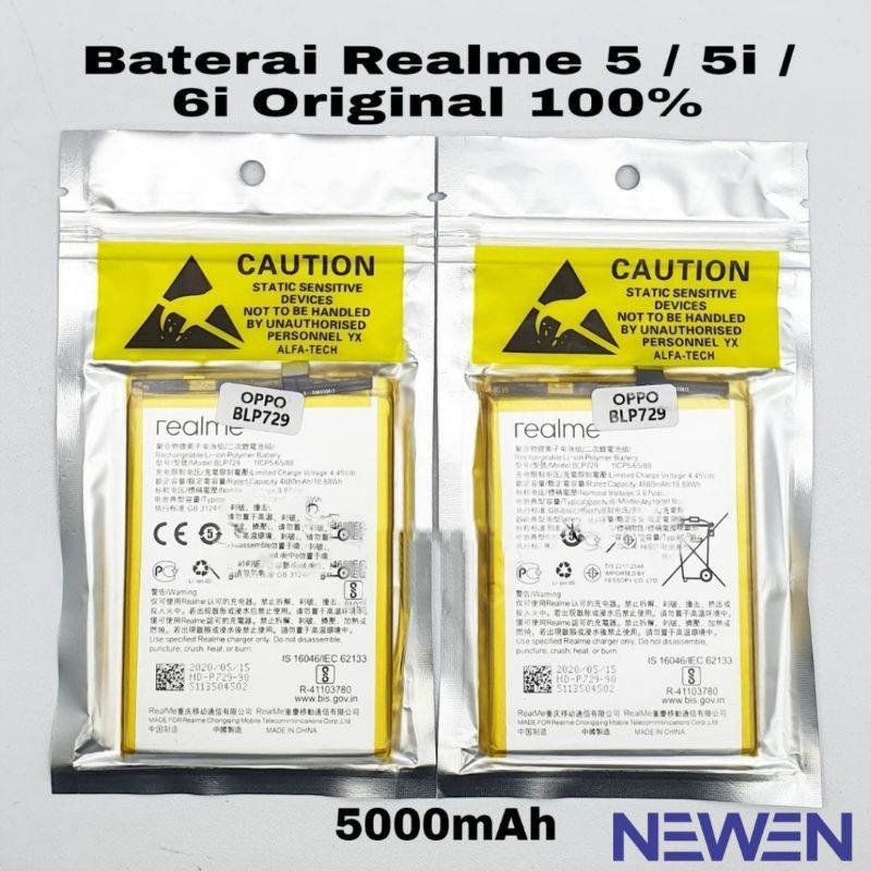 NEWEN Baterai Oppo BLP729 / Realme 5 / 5i / 6i Original