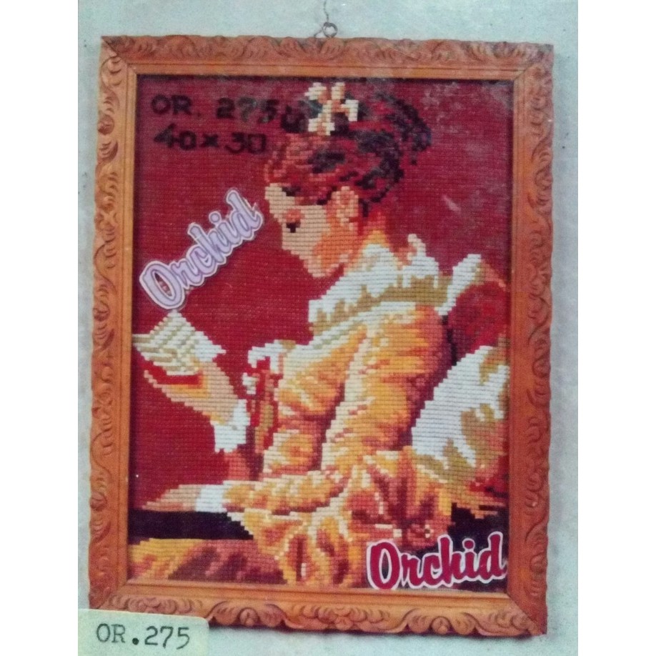 KRUISSTEEK KRISTIK ORCHID MOTIF WANITA or 275