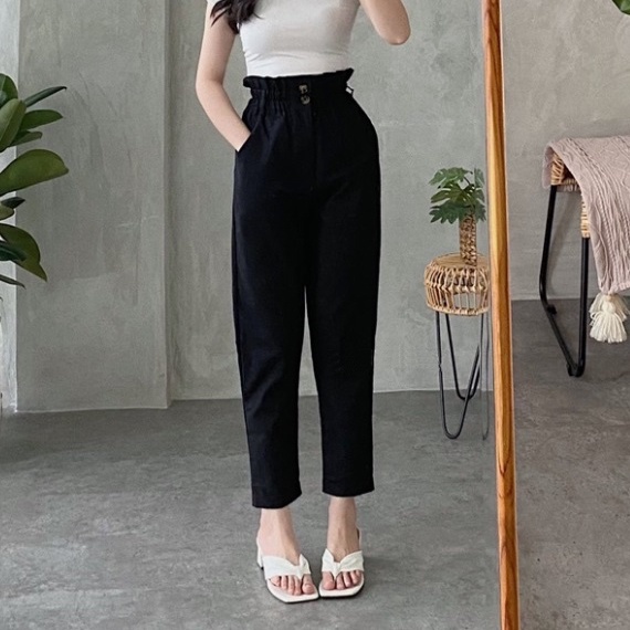 Yuta Pants - CELANA LINEN HIGWAIST BAHAN RAMI LINEN 2235 - LINEN PANT | CELANA KANTOR WANITA
