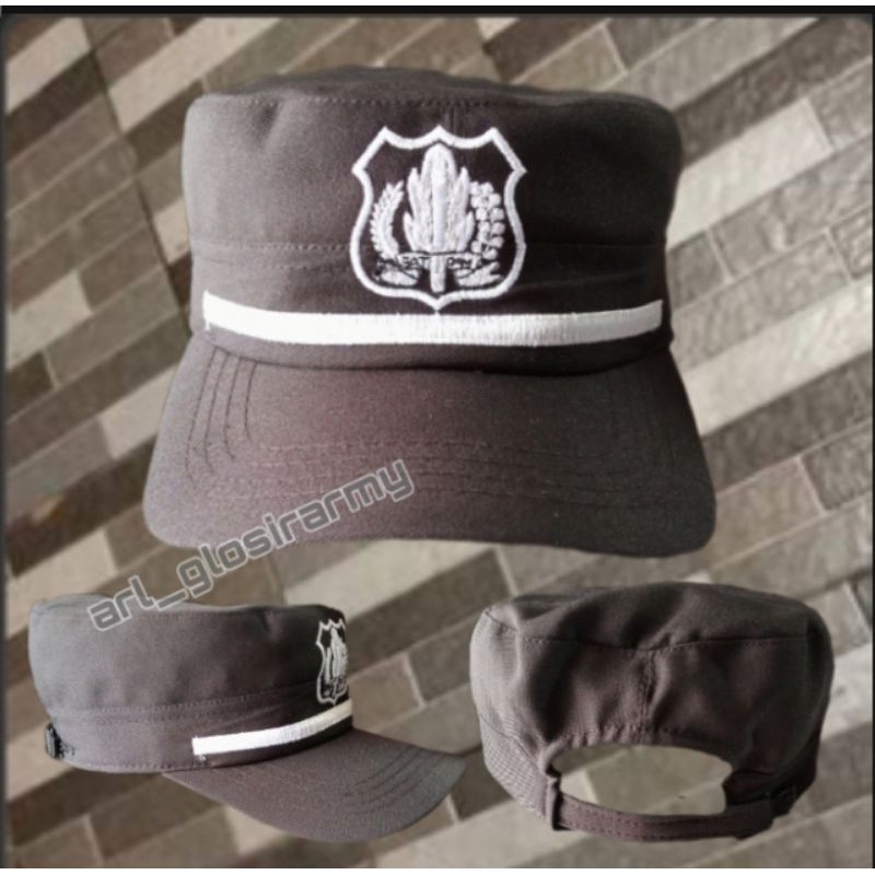 Grosir (SSC) TOPI TERBARU SECURITY/SATPAM COKLAT.MODEL TOPI KOMANDO. Premium Termurah