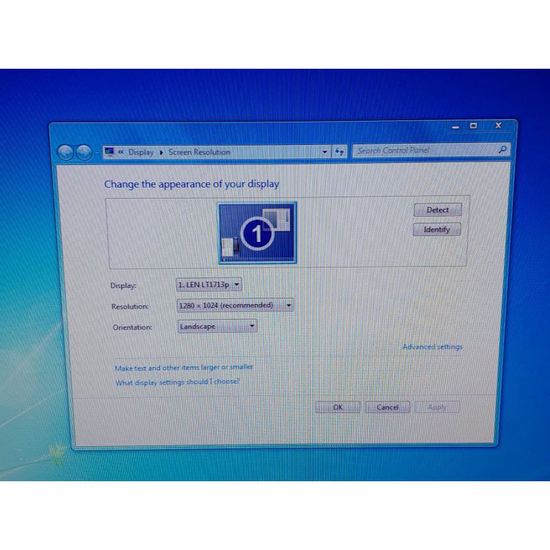 Monitor Lenovo 17 inch kotak LCD LT1713p