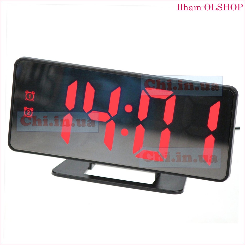 Sonifer Jam Meja Digital Led Weker Alarm Clock Mirror VST-888 RED