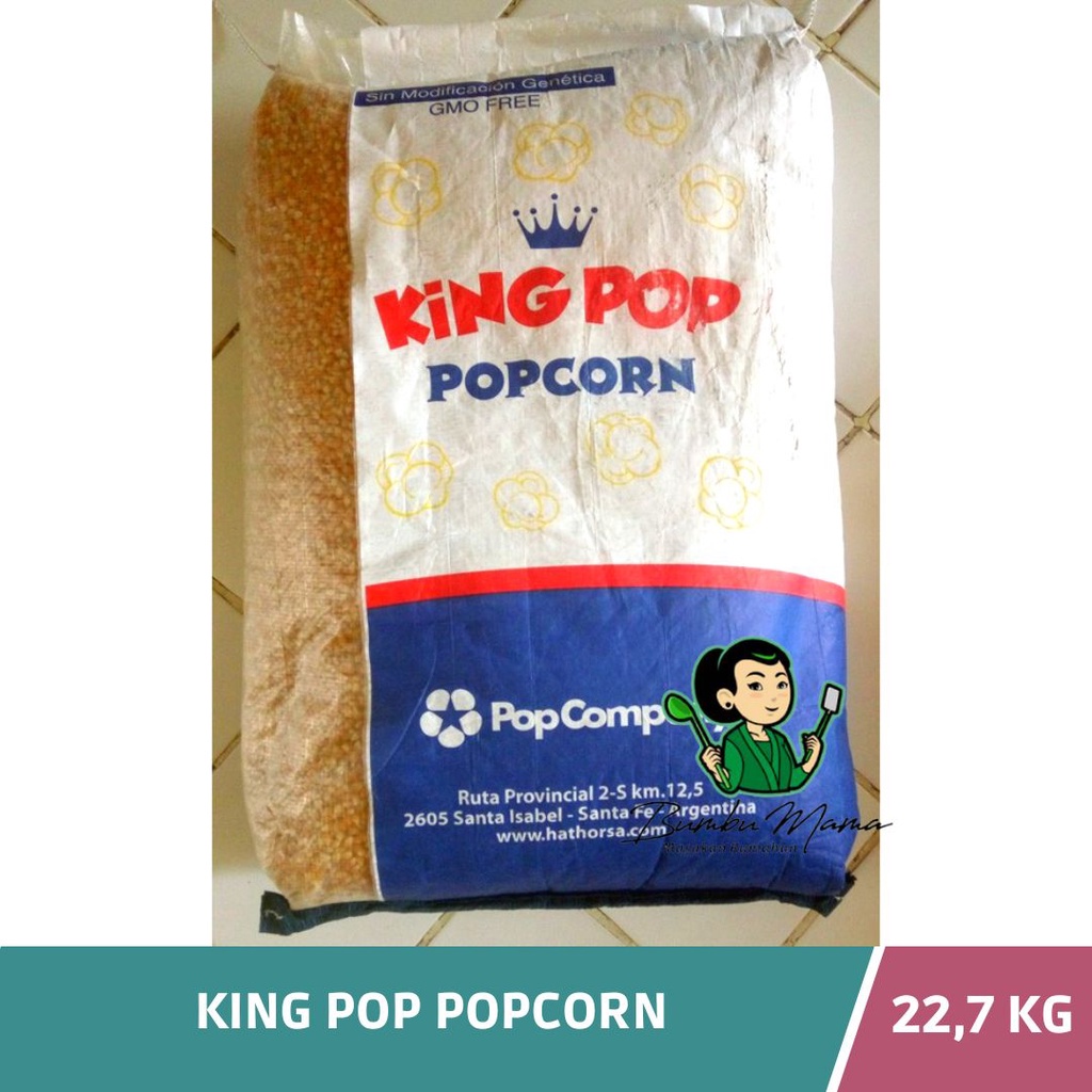 

Jagung Popcorn Mentah Merk Kingpop / King Pop 1bal 22.7 Kg / King Popcorn 1 SAK