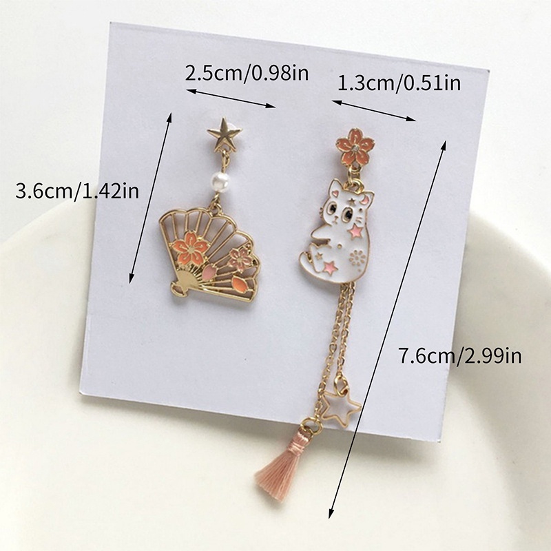Anting Tusuk Asimetris Bahan Sterling Silver 925 Gaya Korea Untuk Wanita