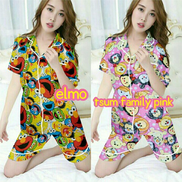 BAJU TIDUR PIYAMA CELANA PENDEK DEWASA BAJU TIDUR MURAH GROSIR